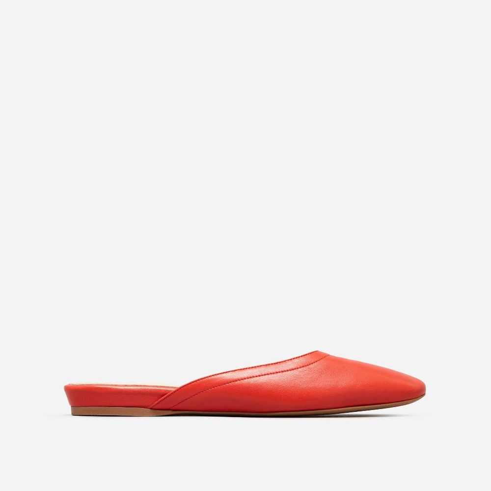 Everlane Red Italian Leather Day Mule Shoes Size 6